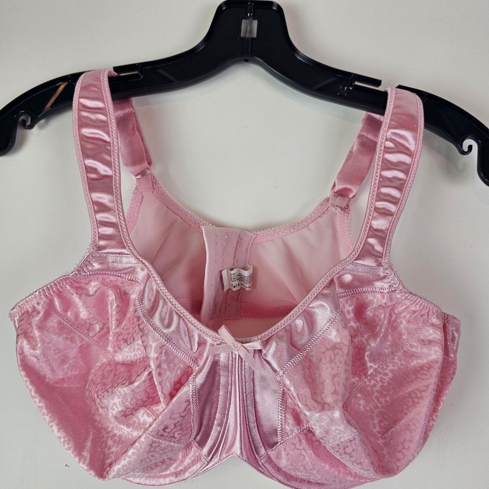 Bali Satin Tracings Minimizer Bra Pink Leopard Jacquard Underwire 38D 3501 07 12